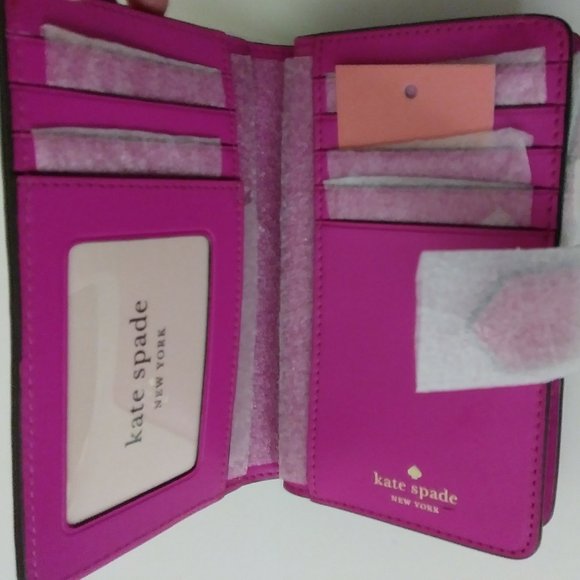 Kate Spade Medium Bi-fold Lola Glitter Wallet - Picture 15 of 16